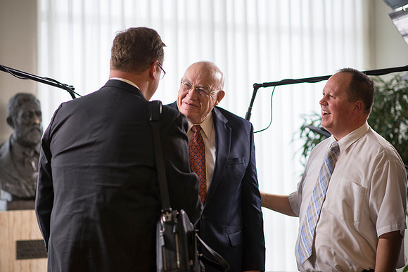Behind the Scenes of President Gilbert interviewing interim President Wilkes about his time at BYU-Idaho.