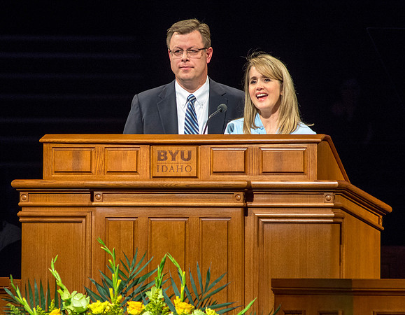 To start off the Winter 2016 semester, President Clark G. Gilbert and his wife Christine Gilbert, speak together at devotional about the importance of building and maintaining families.
