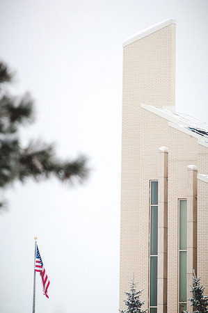 The Taylor Building and the American Flag.