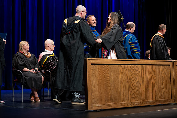 Graduates during convocation for the College of Performing and Visual Arts.