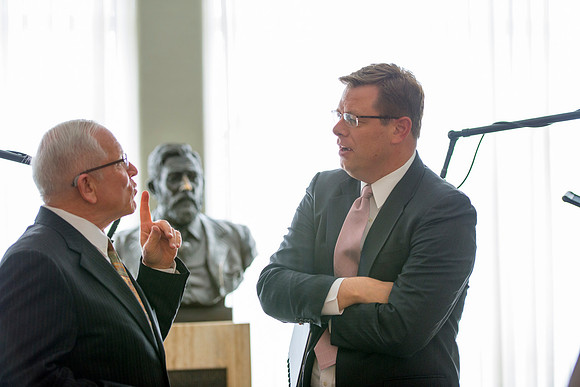 President Clark G. Gilbert interviews retired english instructor, Scott Samuelson, to learn more about the "Spirit of Rick's"