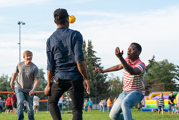 Students at the Summer BBQ.
