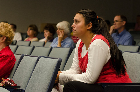 Participants listen to Phil Allred teach a class, "The Family: God's Perspective" during Education Week 2013. Photo by Taylor Davenport
