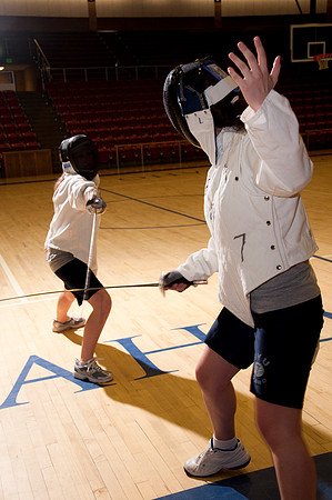 Fencing class practices for exam.