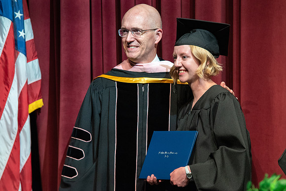 Graduates during convocation for the College of Performing and Visual Arts.