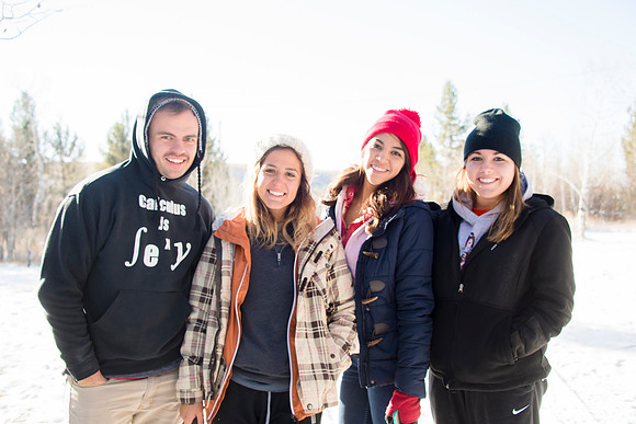 Students Andy Holman, Cynthia Leal, Nicole Strother, and Julia Ward participate in iGrow at Badger Creek.