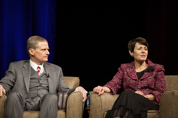 Elder and Sister Bednar speak to the married students at BYU-Idaho during Date Night.