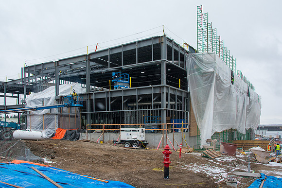 Progress is made on the new Science and Technology Building on BYU-Idaho campus.