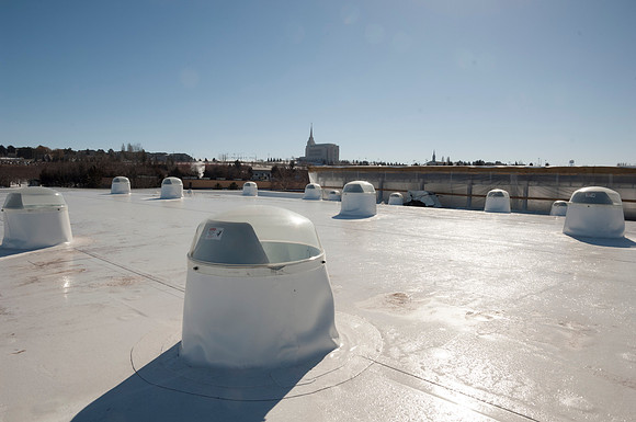 Looking over campus from the new Science Technology Building.
