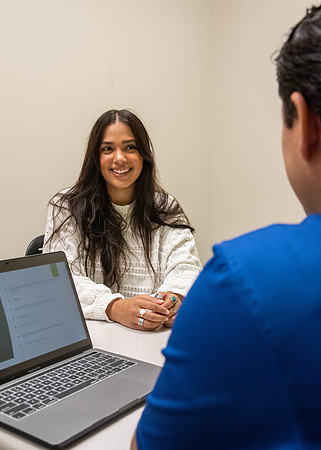 Students mentoring other students at the Mentor Hub at the Manwaring Center.