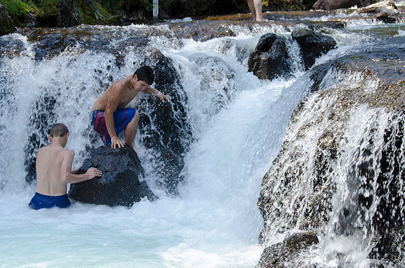 Union Falls Hike: A 17 mile hike round trip and you cross the river 4 times each way.  A very rewarding hike with a beautiful view of Union Falls. Then the real joy is to jump into Ouzel Pool which is