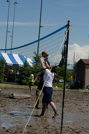 Students played against each other at the annual Mud Volleyball tournament hosted by Rec Sports.