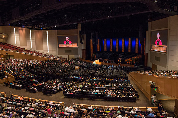 BYU-Idaho Commencement held in the BYU-Idaho Center with keynote speaker Elder Robert C. Gay of the First Quorum of the Seventy.