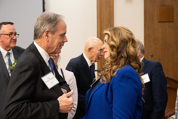 President Henry J Eyring hosts a dinner for guest at the Church Office Building in Salt Lake City, Utah.