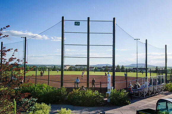 One of the four playing fields West of the Rexburg Idaho Temple.