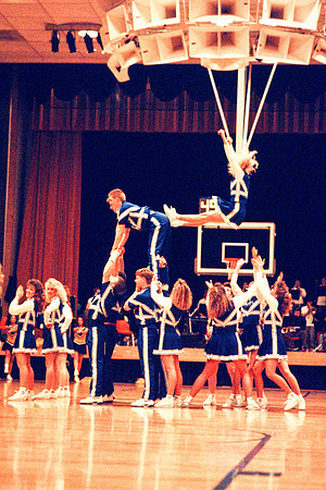 A member falls off the top of the pyramid