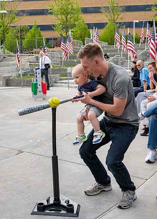 Memorial Day Flag ceremony in the Library courtyard.