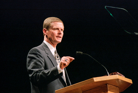 President David A. Bednar speaking at Devotional