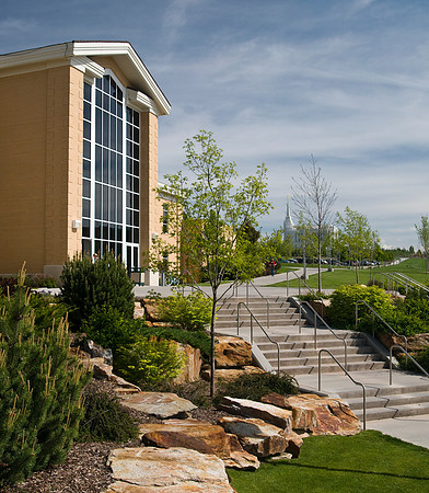 Gordon B. Hinckley Building and the Rexburg Temple.
