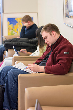 Students come back to school for the start of the winter semester.