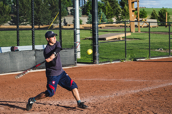 Students playing baseball
