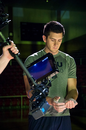 Tyler Clay directs the Slam Dunk Promo Video with Cameron Olsen, previous slam dunk winner.