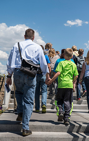 The campus is a buzz with patrons at the 2013 Education Week at BYU-Idaho.   BYU-Idaho photo by Michael Lewis
