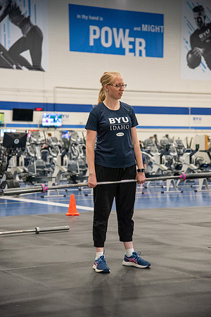 BYU-Idaho students doing Cross-fit Training in the Hart Fitness Center.