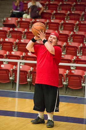 Bob Christensens Special Education class puts on a great show in the Hart Gym playing basketball.