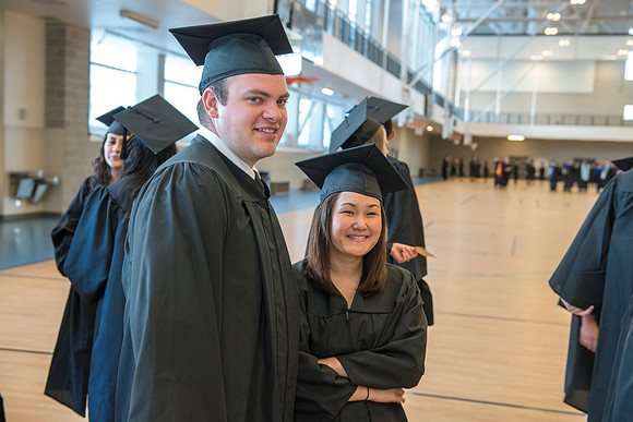 Commencement ceremony in the BYU-Idaho Center.  BYU-Idaho photos by Michael Lewis