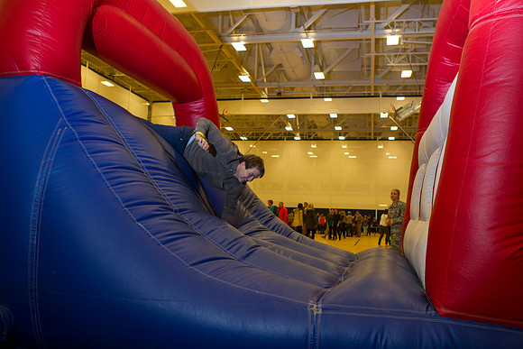 Students go through the obstacle course set up by the ROTC and National Guard during I-Night.