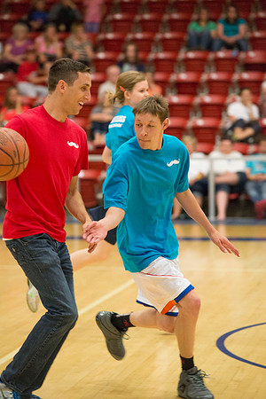 Bob Christensens Special Education class puts on a great show in the Hart Gym playing basketball.