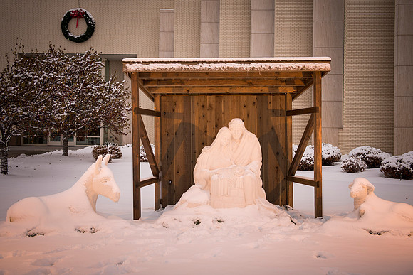 The Nativity in front of the Taylor Building.