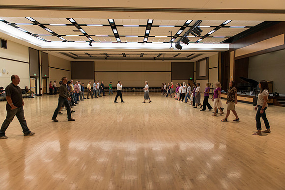 2013 Education Week.  Dance instruction by Shawn Fisher in the Manwaring Center Ballroom.  BYU-Idaho photo by Michael Lewis