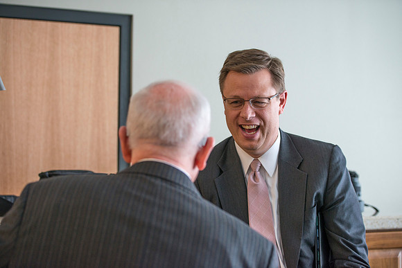 President Clark G. Gilbert interviews retired english instructor, Scott Samuelson, to learn more about the "Spirit of Rick's"
