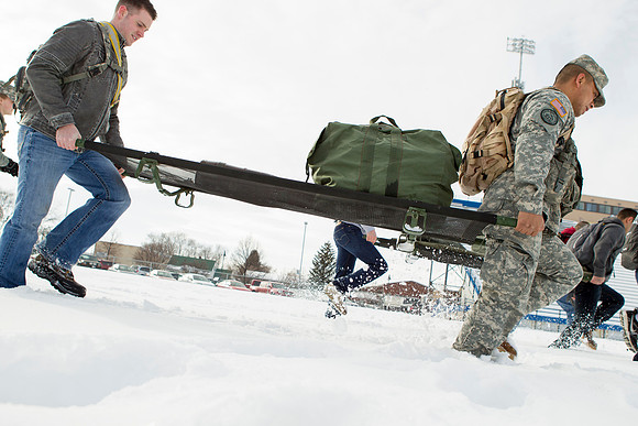 Cadets conduct a problem solving lab, forcing them to think quickly, act under pressure, and develop as a leader.