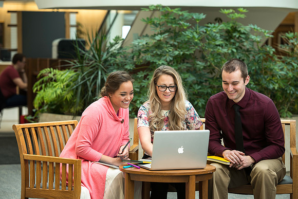 Bethany Pulido, Katelyn Crompton and Creighton Simpson pose for an Online promo poster.