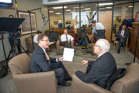 President Clark G. Gilbert interviews retired english instructor, Scott Samuelson, to learn more about the "Spirit of Rick's"