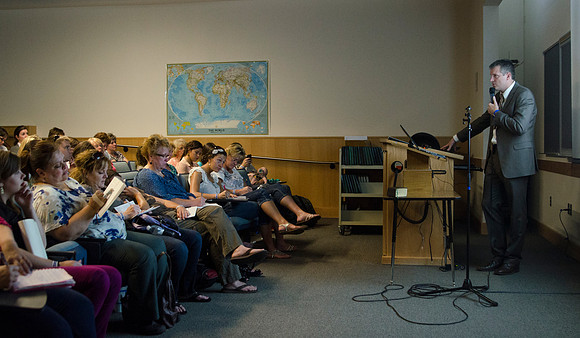 Participants listen to instructors teach during Education Week 2013. Photo by Taylor Davenport