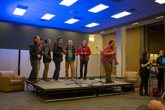 Students performs on stage and sing their favorite karaoke songs during I-Night.
