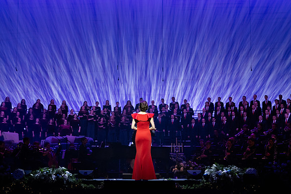 Laura Osnes performs during the Christmas concert with BYUI Student music programs.