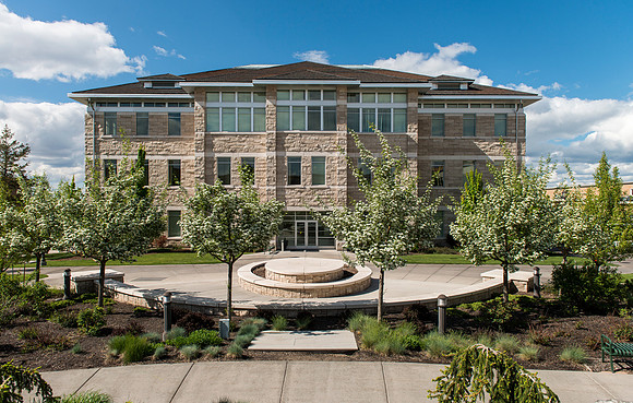 Jacob Spori Building in the Springtime.