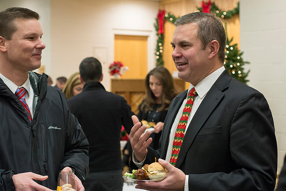 Employees gather for good food and friends.
