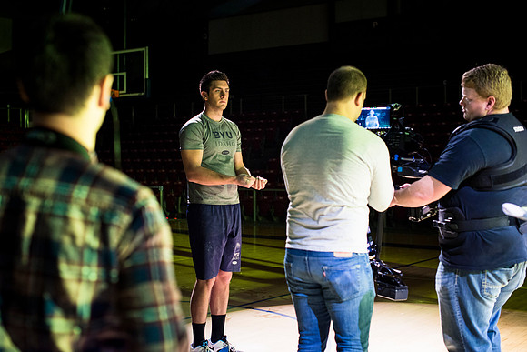 Tyler Clay directs the Slam Dunk Promo Video with Cameron Olsen, previous slam dunk winner.