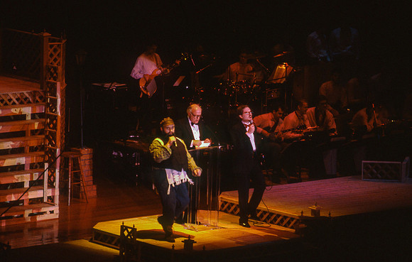 Gordon Jump, middle, and other theatre members perform on Centennial Spectacular Night.