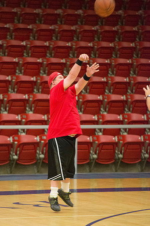 Bob Christensens Special Education class puts on a great show in the Hart Gym playing basketball.