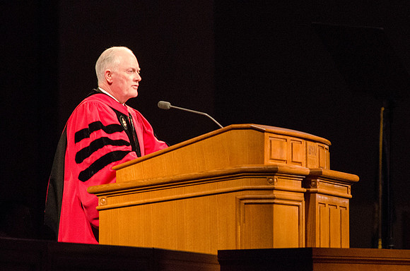 Elder Kim B. Clark gives his remarks during Processional.