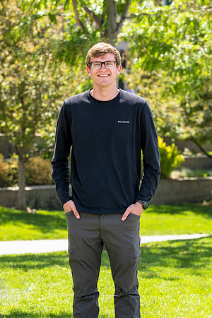 The video production team films and interviews AJ, a second semester student at BYU-Idaho.