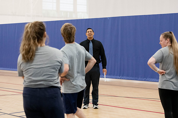 BYU-Idaho students attend a hands-on sprinting workshop in the I-center.