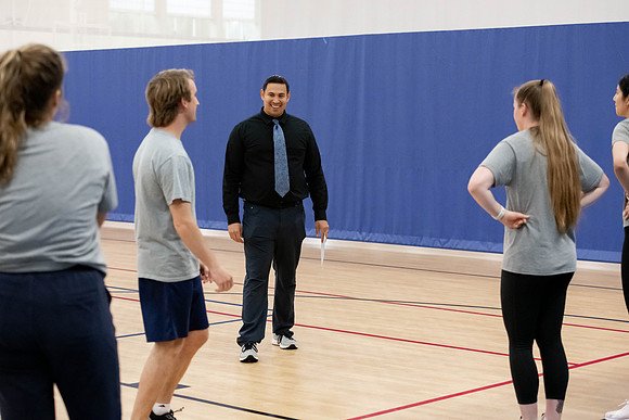 BYU-Idaho students attend a hands-on sprinting workshop in the I-center.